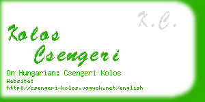 kolos csengeri business card